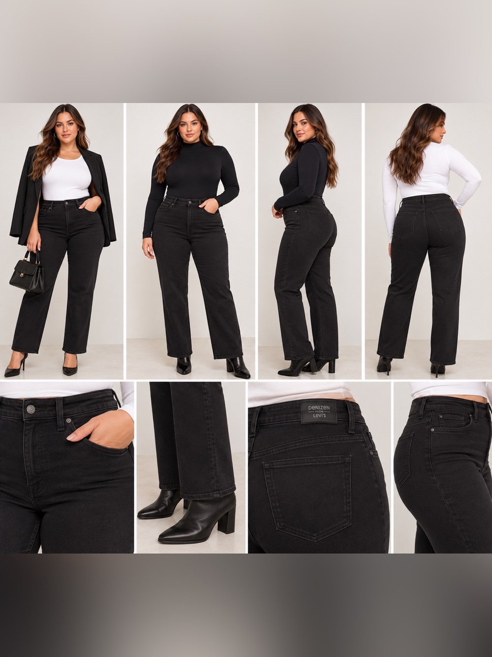 Denizen by Levi’s High Rise Straight Black Jeans Women’s 16 Short NWT